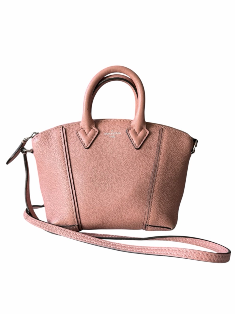 Louis Vuitton Soft Lockit Nano Pink Taurillon Leather Crossbody Bag with COA